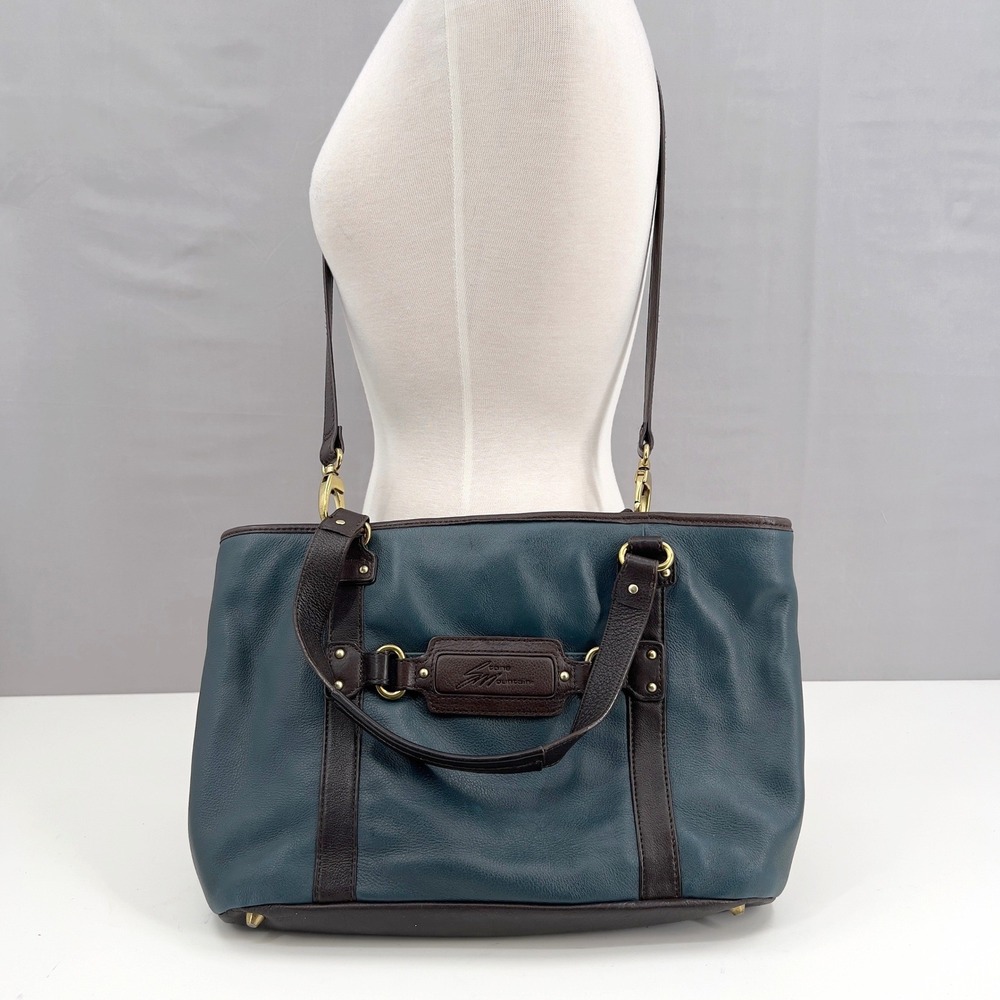 Stone Mountain Women's Teal Leather Tote Bag Shoulder Crossbody Purse‎ Satchel